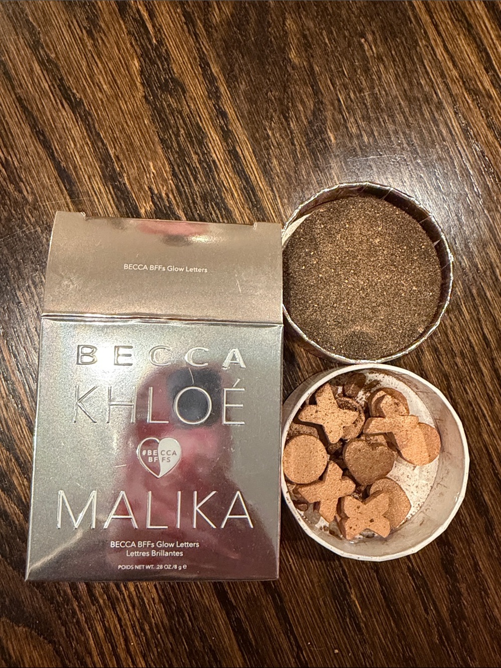 BECCA Khloé Malika Glow Letters Highlighter - Warm Bronze & Gold Shimmer